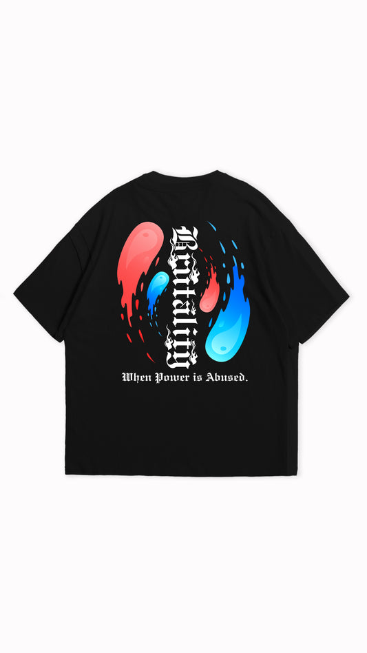 Brutality Printed Oversized Round Neck T-shirt