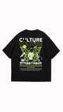 Restart Trend Streetwear Culture Butterfly Design Printed Oversized T-shirt